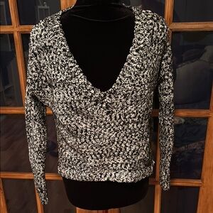 Chic Black and White Knit Sweater